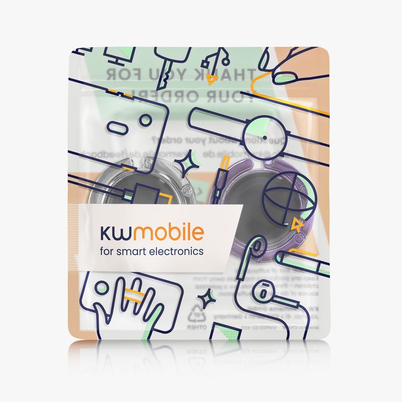 Casa si Gradina - Mobilier - Feronerie si accesorii mobila - Set 2 carlige de masa pentru geanta Kwmobile, inchidere magnetica, pliabile, anti-alunecare, metal, argintiu, mov - Infinity.ro