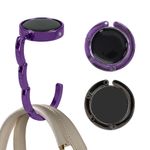 Casa si Gradina - Mobilier - Feronerie si accesorii mobila - Set 2 carlige de masa pentru geanta Kwmobile, inchidere magnetica, pliabile, anti-alunecare, metal, negru, mov - Infinity.ro