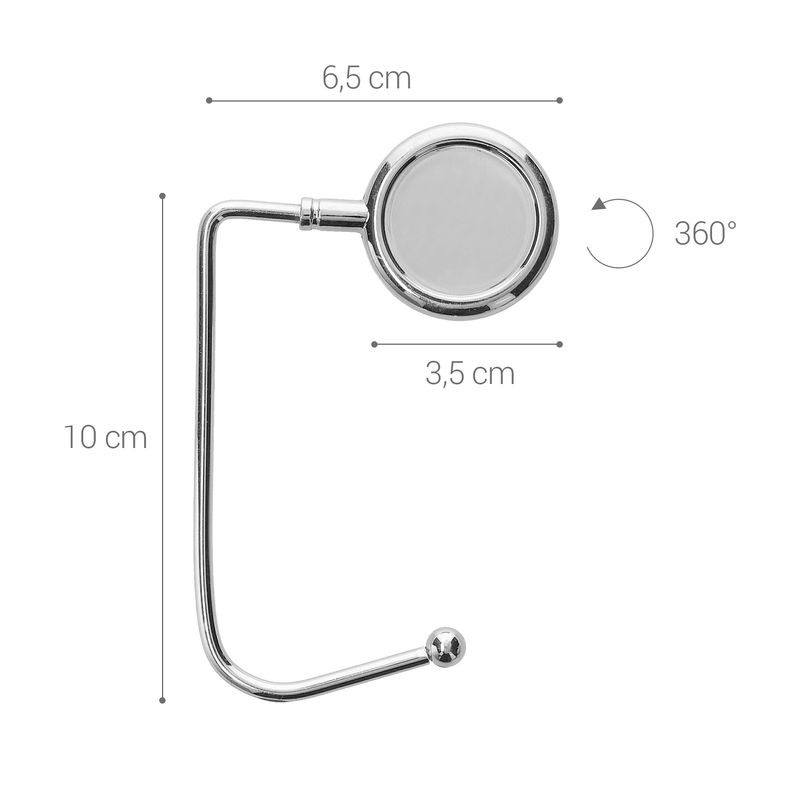 Casa si Gradina - Mobilier - Feronerie si accesorii mobila - Set 2 carlige pliabile de masa pentru geanta Kwmobile, anti-alunecare, metal, negru, argintiu - Infinity.ro