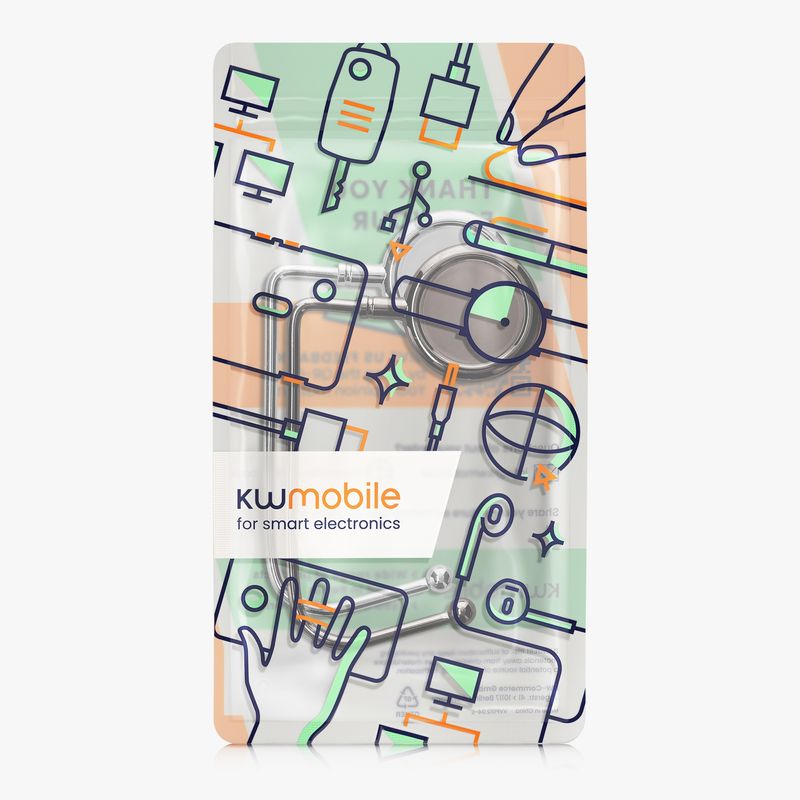 Casa si Gradina - Mobilier - Feronerie si accesorii mobila - Set 2 carlige pliabile de masa pentru geanta Kwmobile, anti-alunecare, metal, negru, argintiu - Infinity.ro