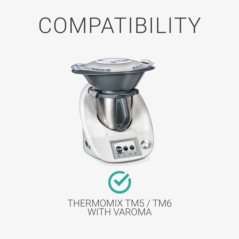 Electronice si Electrocasnice - Electrocasnice bucatarie - Accesorii electrocasnice bucatarie - Husa de protectie Kwmobile pentru Thermomix TM5, TM6 with Varoma, antisoc, antizgarieturi, plastic, gri deschis - Infinity.ro