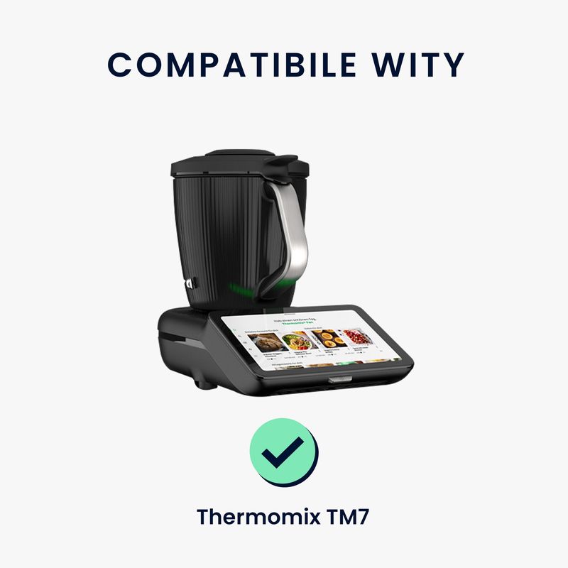 Electronice si Electrocasnice - Electrocasnice bucatarie - Accesorii electrocasnice bucatarie - Husa de protectie Kwmobile pentru Thermomix TM7, protectie la zgarieturi, protectie la praf, poliester, alb, negru - Infinity.ro