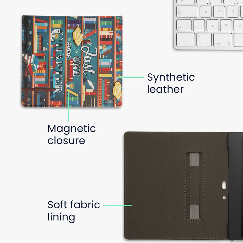 Laptop, Telefoane si Tablete - Ebook reader si accesorii - Accesorii eBook Reader - Husa eBook Kwmobile pentru Amazon Kindle Scribe (2022, 2024), inchidere magnetica, piele ecologica, multicolor - Infinity.ro