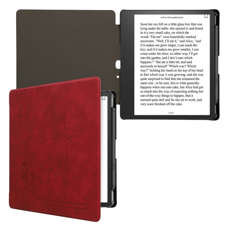 Laptop, Telefoane si Tablete - Ebook reader si accesorii - Accesorii eBook Reader - Husa eBook Kwmobile pentru Amazon Kindle Scribe (2022, 2024), inchidere magnetica, Sleep/Wake, piele ecologica, rosu - Infinity.ro