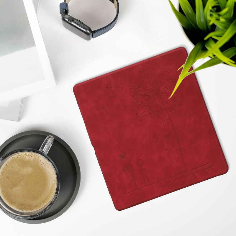 Laptop, Telefoane si Tablete - Ebook reader si accesorii - Accesorii eBook Reader - Husa eBook Kwmobile pentru Amazon Kindle Scribe (2022, 2024), inchidere magnetica, Sleep/Wake, piele ecologica, rosu - Infinity.ro