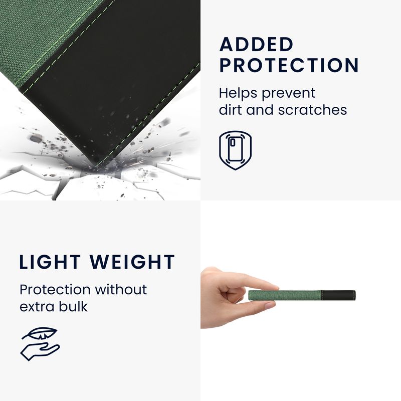 Laptop, Telefoane si Tablete - Ebook reader si accesorii - Accesorii eBook Reader - Husa eBook Kwmobile pentru Kobo Aura Edition 2, inchidere magnetica, Sleep/Wake, piele ecologica, panza, verde, negru - Infinity.ro