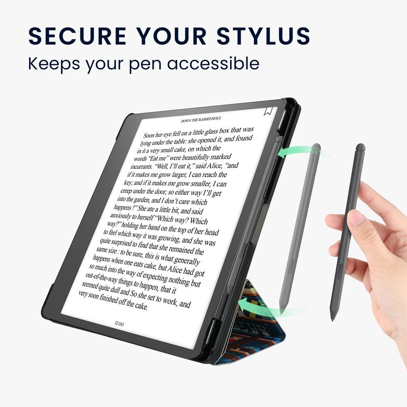 Laptop, Telefoane si Tablete - Ebook reader si accesorii - Accesorii eBook Reader - Husa eBook Kwmobile pentru Amazon Kindle Scribe (2022, 2024), Sleep/Wake, functie stand, piele ecologica, multicolor - Infinity.ro