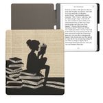 Laptop, Telefoane si Tablete - Ebook reader si accesorii - Accesorii eBook Reader - Husa eBook Kwmobile pentru Amazon Kindle Scribe (2024), inchidere magnetica, Sleep/Wake, piele ecologica, negru, bej - Infinity.ro