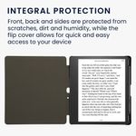 Laptop, Telefoane si Tablete - Ebook reader si accesorii - Accesorii eBook Reader - Husa eBook Kwmobile pentru Amazon Kindle Scribe (2022, 2024), inchidere magnetica, Sleep/Wake, piele ecologica, gri - Infinity.ro