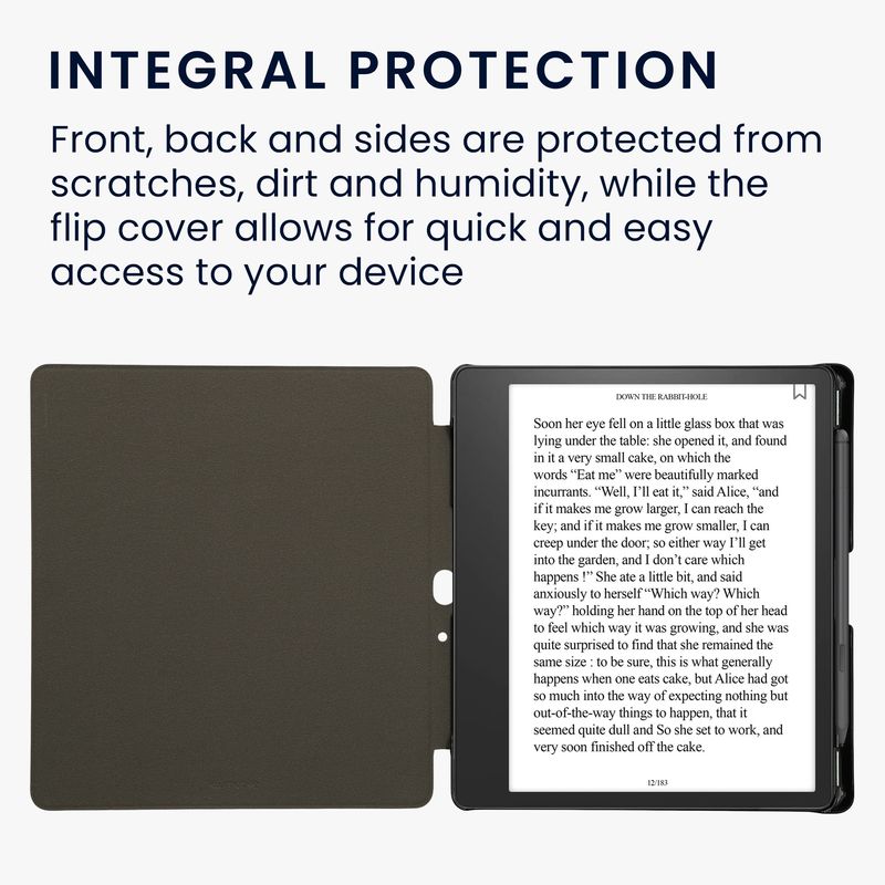 Laptop, Telefoane si Tablete - Ebook reader si accesorii - Accesorii eBook Reader - Husa eBook Kwmobile pentru Amazon Kindle Scribe (2022, 2024), inchidere magnetica, Sleep/Wake, piele ecologica, gri - Infinity.ro