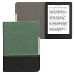 Laptop, Telefoane si Tablete - Ebook reader si accesorii - Accesorii eBook Reader - Husa eBook Kwmobile pentru Kobo Aura Edition 2, inchidere magnetica, Sleep/Wake, piele ecologica, panza, verde, negru - Infinity.ro