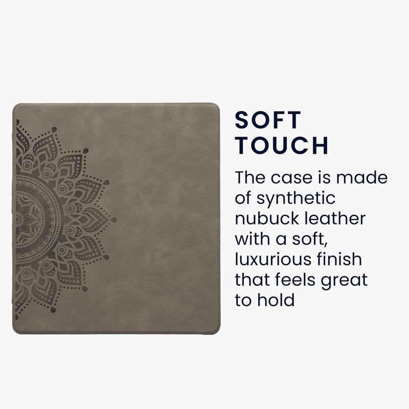 Laptop, Telefoane si Tablete - Ebook reader si accesorii - Accesorii eBook Reader - Husa eBook Kwmobile pentru Amazon Kindle Scribe (2022, 2024), inchidere magnetica, Sleep/Wake, piele ecologica, gri - Infinity.ro