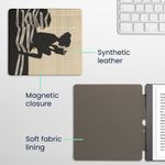 Laptop, Telefoane si Tablete - Ebook reader si accesorii - Accesorii eBook Reader - Husa eBook Kwmobile pentru Amazon Kindle Scribe (2024), inchidere magnetica, Sleep/Wake, piele ecologica, negru, bej - Infinity.ro