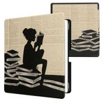 Laptop, Telefoane si Tablete - Ebook reader si accesorii - Accesorii eBook Reader - Husa eBook Kwmobile pentru Amazon Kindle Scribe (2024), inchidere magnetica, Sleep/Wake, piele ecologica, negru, bej - Infinity.ro
