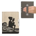 Laptop, Telefoane si Tablete - Ebook reader si accesorii - Accesorii eBook Reader - Husa eBook Kwmobile pentru Kobo Aura H2O Edition 2, inchidere magnetica, Sleep/Wake, piele ecologica, negru, bej - Infinity.ro