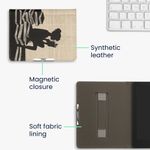 Laptop, Telefoane si Tablete - Ebook reader si accesorii - Accesorii eBook Reader - Husa eBook Kwmobile pentru Kobo Aura H2O Edition 2, inchidere magnetica, Sleep/Wake, piele ecologica, negru, bej - Infinity.ro