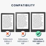 Laptop, Telefoane si Tablete - Ebook reader si accesorii - Accesorii eBook Reader - Husa eBook Kwmobile pentru Kobo Aura H2O Edition 2, inchidere magnetica, Sleep/Wake, piele ecologica, multicolor - Infinity.ro