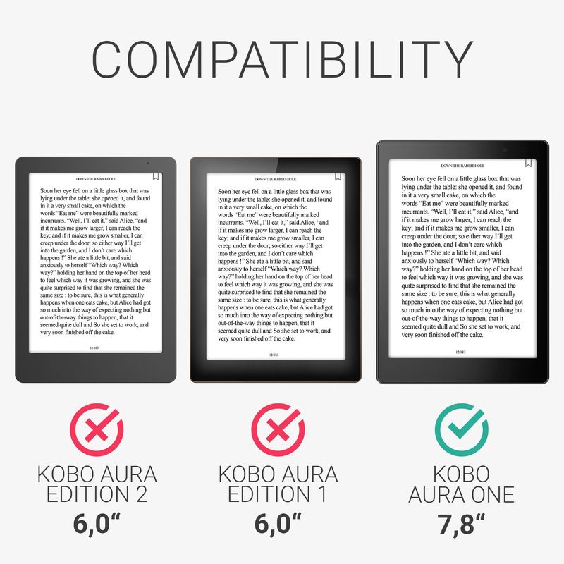 Laptop, Telefoane si Tablete - Ebook reader si accesorii - Accesorii eBook Reader - Husa eBook Kwmobile pentru Kobo Aura ONE, inchidere magnetica, protectie la socuri, piele ecologica, panza, gri, negru - Infinity.ro