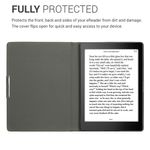 Laptop, Telefoane si Tablete - Ebook reader si accesorii - Accesorii eBook Reader - Husa eBook Kwmobile pentru Kobo Aura ONE, inchidere magnetica, protectie la socuri, piele ecologica, panza, gri, negru - Infinity.ro