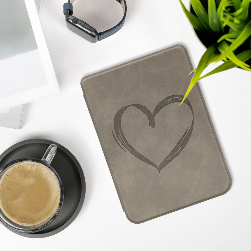 Laptop, Telefoane si Tablete - Ebook reader si accesorii - Accesorii eBook Reader - Husa eBook Kwmobile pentru Kobo Clara BW, Clara Colour, inchidere magnetica, functie Sleep/Wake, piele ecologica, gri - Infinity.ro