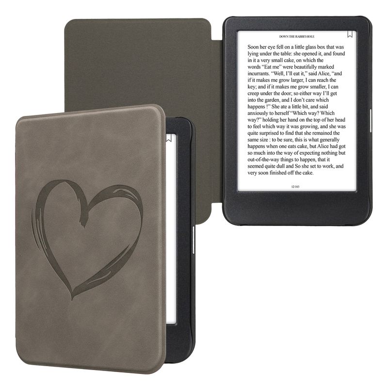 Laptop, Telefoane si Tablete - Ebook reader si accesorii - Accesorii eBook Reader - Husa eBook Kwmobile pentru Kobo Clara BW, Clara Colour, inchidere magnetica, functie Sleep/Wake, piele ecologica, gri - Infinity.ro