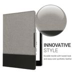 Laptop, Telefoane si Tablete - Ebook reader si accesorii - Accesorii eBook Reader - Husa eBook Kwmobile pentru Kobo Aura ONE, inchidere magnetica, protectie la socuri, piele ecologica, panza, gri, negru - Infinity.ro