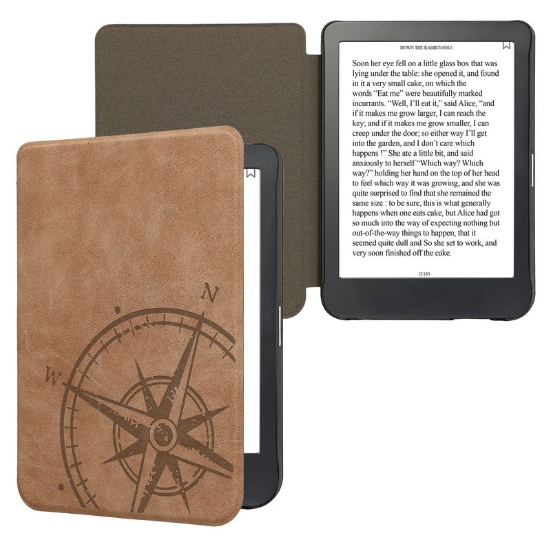 Laptop, Telefoane si Tablete - Ebook reader si accesorii - Accesorii eBook Reader - Husa eBook Kwmobile pentru Kobo Clara BW, Clara Colour, inchidere magnetica, protectie la socuri, piele ecologica, maro - Infinity.ro
