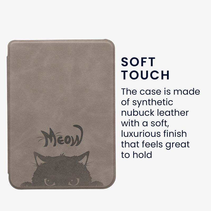 Laptop, Telefoane si Tablete - Ebook reader si accesorii - Accesorii eBook Reader - Husa eBook Kwmobile pentru Kobo Clara BW, Clara Colour, inchidere magnetica, Sleep/Wake, piele ecologica, gri, negru - Infinity.ro