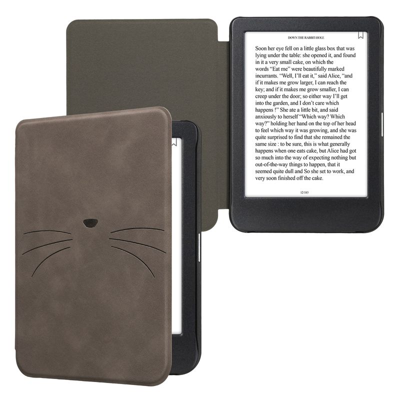 Laptop, Telefoane si Tablete - Ebook reader si accesorii - Accesorii eBook Reader - Husa eBook Kwmobile pentru Kobo Clara BW, Clara Colour, inchidere magnetica, protectie la socuri, piele ecologica, gri - Infinity.ro