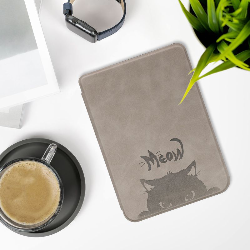 Laptop, Telefoane si Tablete - Ebook reader si accesorii - Accesorii eBook Reader - Husa eBook Kwmobile pentru Kobo Clara BW, Clara Colour, inchidere magnetica, Sleep/Wake, piele ecologica, gri, negru - Infinity.ro
