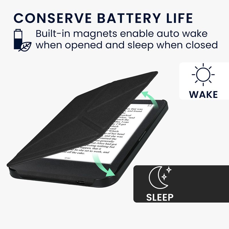Laptop, Telefoane si Tablete - Ebook reader si accesorii - Accesorii eBook Reader - Husa eBook Kwmobile pentru Kobo Clara BW, Clara Colour, inchidere magnetica, Sleep/Wake, piele ecologica, negru - Infinity.ro
