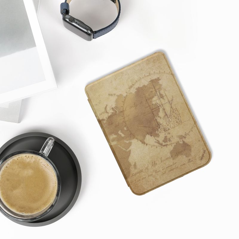 Laptop, Telefoane si Tablete - Ebook reader si accesorii - Accesorii eBook Reader - Husa eBook Kwmobile pentru Kobo Clara BW, Clara Colour, inchidere magnetica, Sleep/Wake, piele ecologica, maro - Infinity.ro