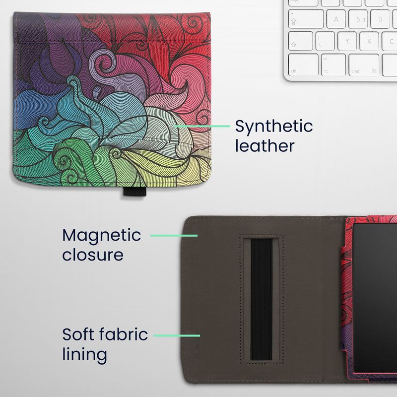 Laptop, Telefoane si Tablete - Ebook reader si accesorii - Accesorii eBook Reader - Husa eBook Kwmobile pentru PocketBook Era, Era Color, inchidere magnetica, curea de mana, piele ecologica, multicolor - Infinity.ro