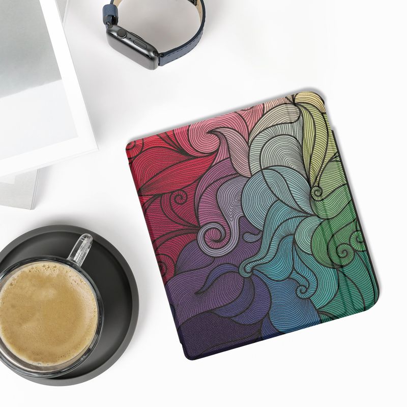 Laptop, Telefoane si Tablete - Ebook reader si accesorii - Accesorii eBook Reader - Husa eBook Kwmobile pentru Kobo Libra Colour, inchidere magnetica, Sleep/Wake, piele ecologica, roz inchis, albastru - Infinity.ro