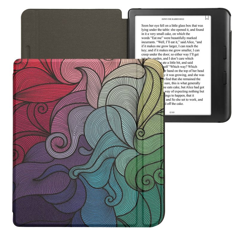 Laptop, Telefoane si Tablete - Ebook reader si accesorii - Accesorii eBook Reader - Husa eBook Kwmobile pentru Kobo Libra Colour, inchidere magnetica, Sleep/Wake, piele ecologica, roz inchis, albastru - Infinity.ro