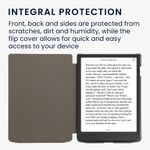 Laptop, Telefoane si Tablete - Ebook reader si accesorii - Accesorii eBook Reader - Husa eBook Kwmobile pentru PocketBook InkPad 4, Color 3, Color 2, Vivlio InkPad 4, Sleep/Wake, piele ecologica, gri - Infinity.ro