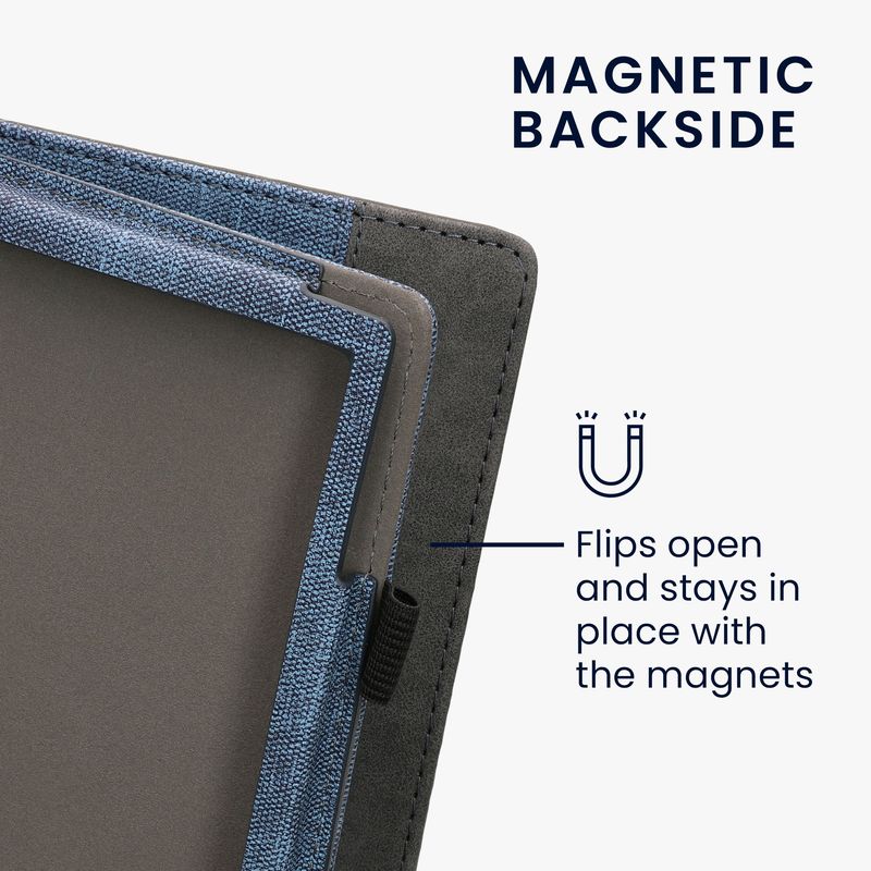 Laptop, Telefoane si Tablete - Ebook reader si accesorii - Accesorii eBook Reader - Husa eBook Kwmobile pentru PocketBook InkPad 4, Color 3, Color 2, Vivlio InkPad 4, piele ecologica, albastru, gri - Infinity.ro