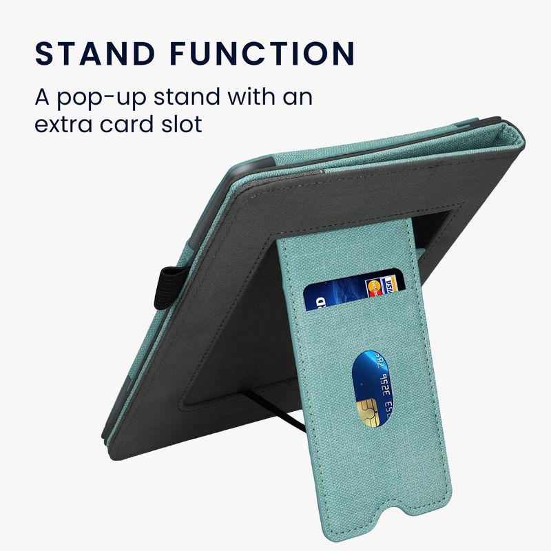 Laptop, Telefoane si Tablete - Ebook reader si accesorii - Accesorii eBook Reader - Husa eBook Reader Kwmobile pentru PocketBook InkPad 4, Color 3, Color 2, Vivlio InkPad 4, piele ecologica, verde, gri - Infinity.ro