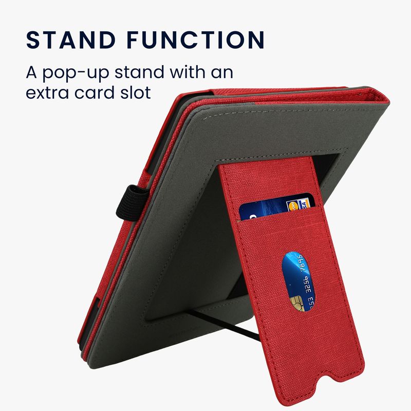 Laptop, Telefoane si Tablete - Ebook reader si accesorii - Accesorii eBook Reader - Husa eBook Reader Kwmobile pentru PocketBook InkPad 4, Color 3, Color 2, Vivlio InkPad 4, piele ecologica, rosu, gri - Infinity.ro