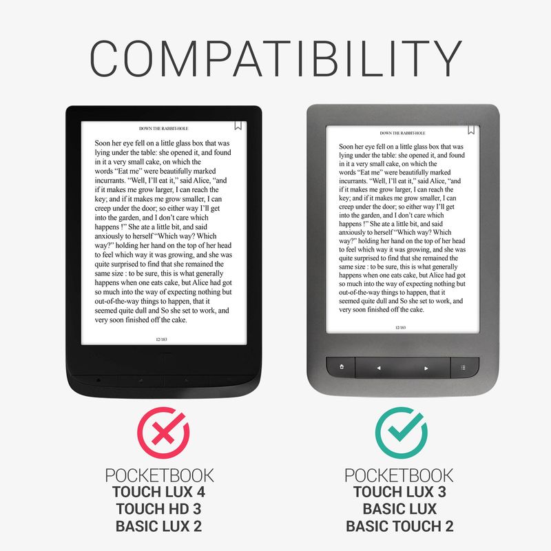 Laptop, Telefoane si Tablete - Ebook reader si accesorii - Accesorii eBook Reader - Husa eBook Kwmobile pentru PocketBook Touch Lux 3, Touch Lux 2, Basic Lux, Basic 3, piele ecologica, panza, gri antracit - Infinity.ro