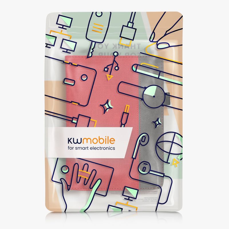 Laptop, Telefoane si Tablete - Ebook reader si accesorii - Accesorii eBook Reader - Husa eBook Reader Kwmobile pentru PocketBook InkPad 4, Color 3, Color 2, Vivlio InkPad 4, piele ecologica, rosu, gri - Infinity.ro