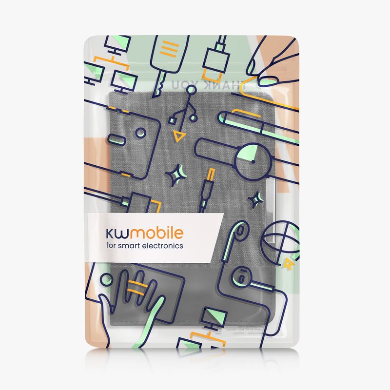 Laptop, Telefoane si Tablete - Ebook reader si accesorii - Accesorii eBook Reader - Husa eBook Kwmobile pentru PocketBook Touch Lux 3, Touch Lux 2, Basic Lux, Basic 3, piele ecologica, panza, gri antracit - Infinity.ro