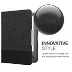 Laptop, Telefoane si Tablete - Ebook reader si accesorii - Accesorii eBook Reader - Husa eBook Kwmobile pentru PocketBook Touch Lux 3, Touch Lux 2, Basic Lux, Basic 3, piele ecologica, panza, gri antracit - Infinity.ro