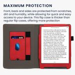 Laptop, Telefoane si Tablete - Ebook reader si accesorii - Accesorii eBook Reader - Husa eBook Reader Kwmobile pentru PocketBook InkPad 4, Color 3, Color 2, Vivlio InkPad 4, piele ecologica, rosu, gri - Infinity.ro