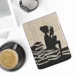 Laptop, Telefoane si Tablete - Ebook reader si accesorii - Accesorii eBook Reader - Husa eBook Kwmobile pentru PocketBook InkPad 4, Color 3, Color 2, Vivlio InkPad 4, piele ecologica, negru, bej - Infinity.ro