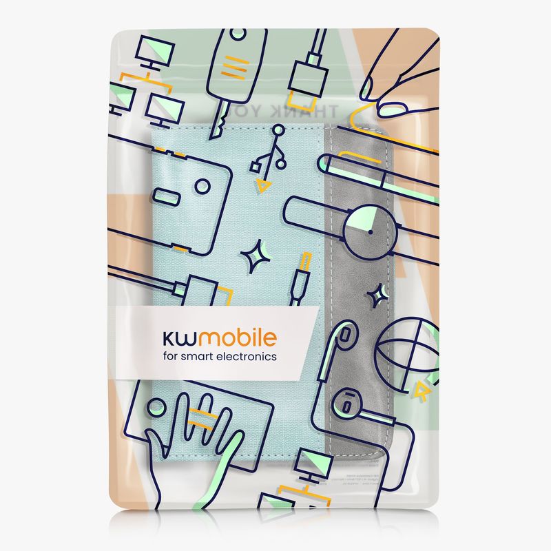 Laptop, Telefoane si Tablete - Ebook reader si accesorii - Accesorii eBook Reader - Husa Kwmobile pentru Amazon Kindle 11 (2022), Kindle 11 (2024), inchidere magnetica, piele ecologica, verde, gri - Infinity.ro