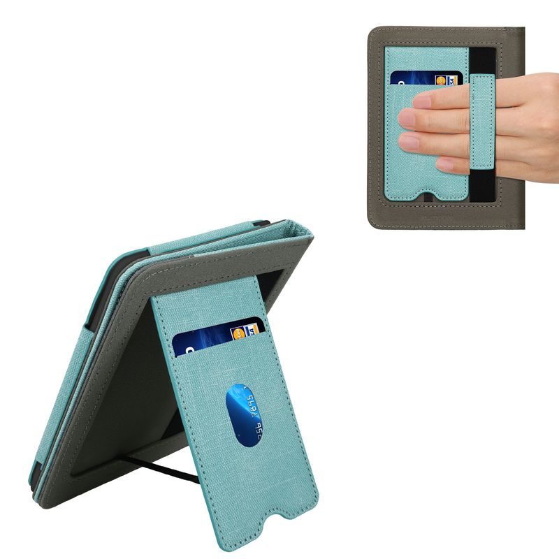 Laptop, Telefoane si Tablete - Ebook reader si accesorii - Accesorii eBook Reader - Husa Kwmobile pentru Amazon Kindle 11 (2022), Kindle 11 (2024), inchidere magnetica, piele ecologica, verde, gri - Infinity.ro