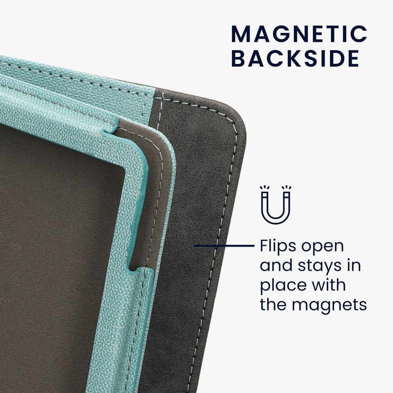 Laptop, Telefoane si Tablete - Ebook reader si accesorii - Accesorii eBook Reader - Husa Kwmobile pentru Amazon Kindle 11 (2022), Kindle 11 (2024), inchidere magnetica, piele ecologica, verde, gri - Infinity.ro