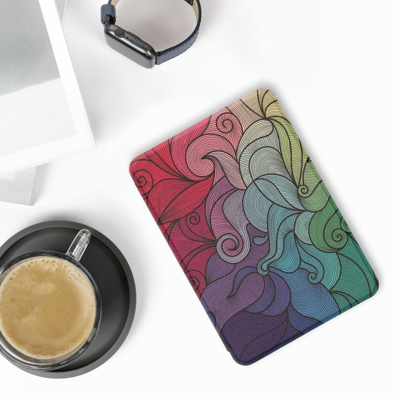 Laptop, Telefoane si Tablete - Ebook reader si accesorii - Accesorii eBook Reader - Husa Kwmobile pentru Amazon Kindle 11 (2022), Kindle 11 (2024), functie Sleep/Wake, piele ecologica, multicolor - Infinity.ro