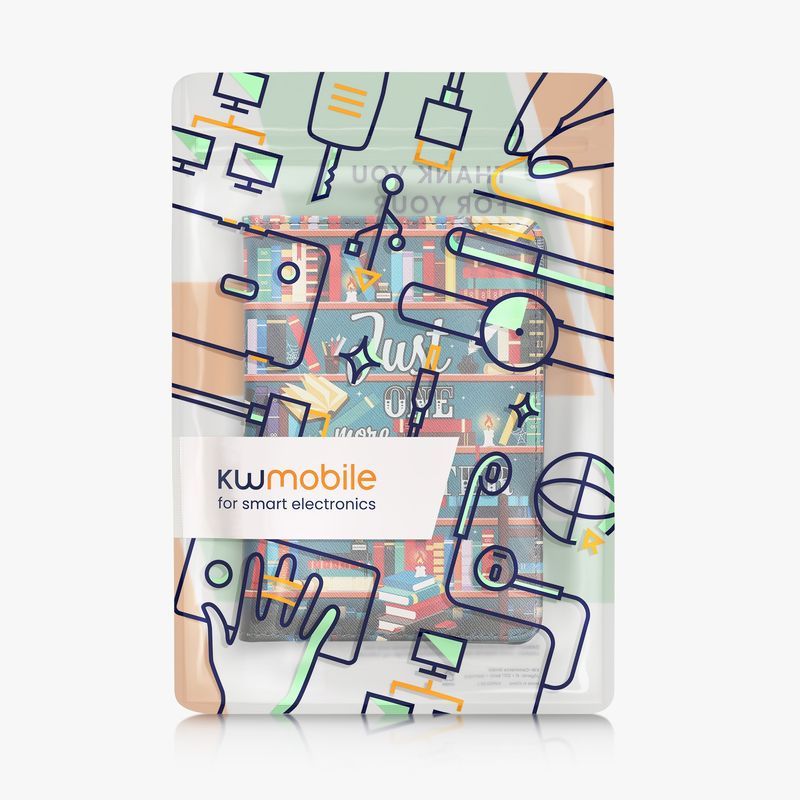 Laptop, Telefoane si Tablete - Ebook reader si accesorii - Accesorii eBook Reader - Husa Kwmobile pentru Amazon Kindle 11 (2022), Kindle 11 (2024), curea de mana, piele ecologica, multicolor - Infinity.ro